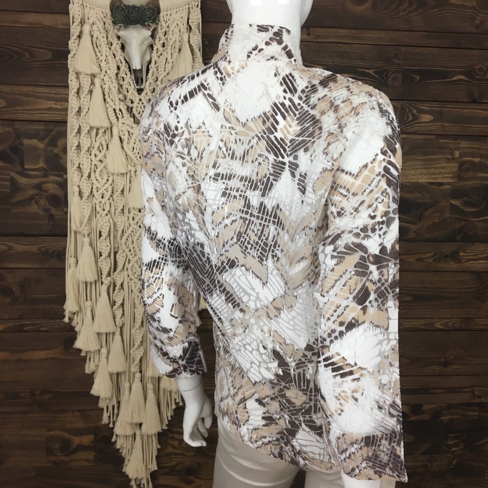 Brownstone Studio | Mesh Button Down Split Neck T… - image 4